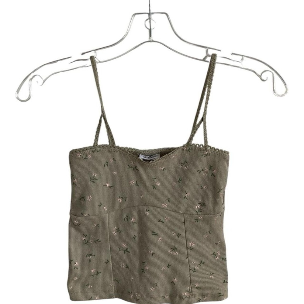 Cotton On green floral crop top